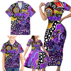 Personalised Freo AFL Celebrating 50 Years of Naidoc Family Matching Short Sleeve Bodycon Dress and Hawaiian Shirt NAIDOC Week 2025 Aboriginal