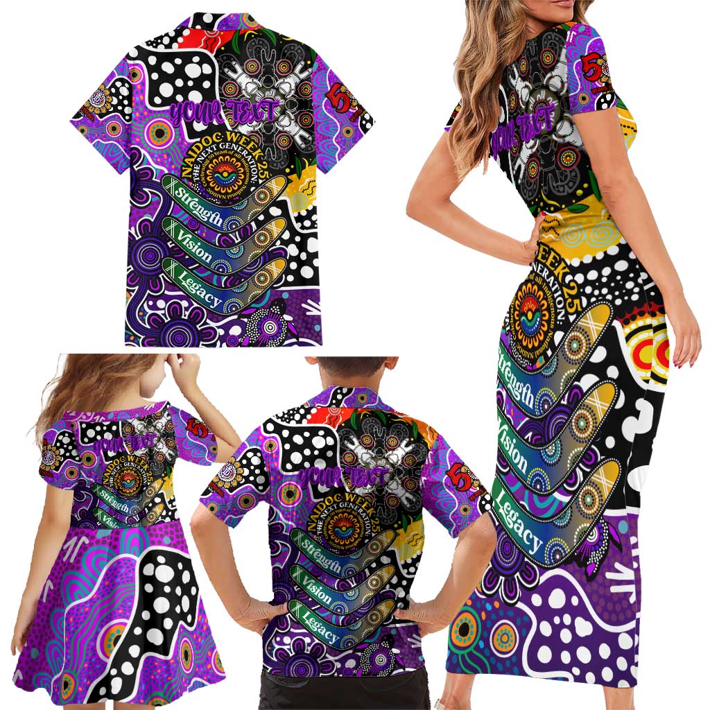 Personalised Freo AFL Celebrating 50 Years of Naidoc Family Matching Short Sleeve Bodycon Dress and Hawaiian Shirt NAIDOC Week 2025 Aboriginal