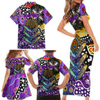 Personalised Freo AFL Celebrating 50 Years of Naidoc Family Matching Short Sleeve Bodycon Dress and Hawaiian Shirt NAIDOC Week 2025 Aboriginal