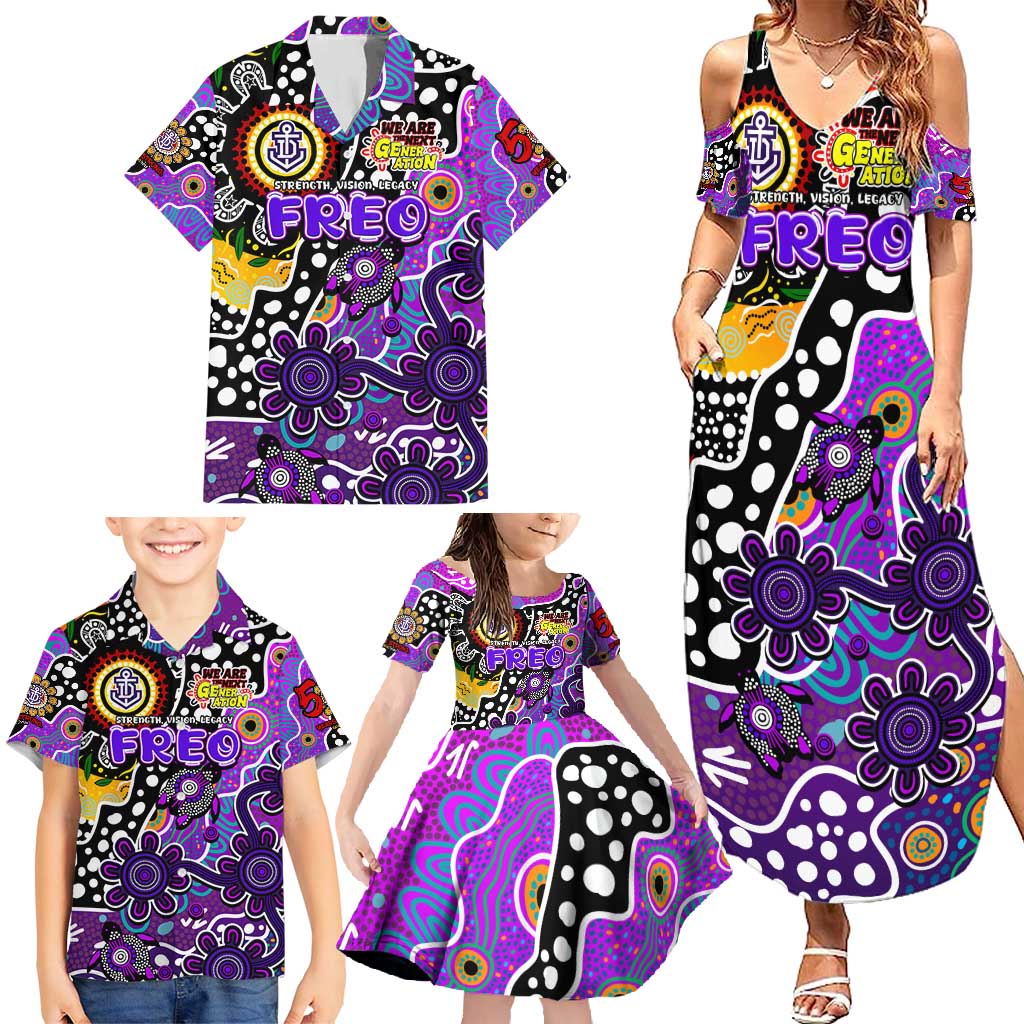 Personalised Freo AFL Celebrating 50 Years of Naidoc Family Matching Summer Maxi Dress and Hawaiian Shirt NAIDOC Week 2025 Aboriginal