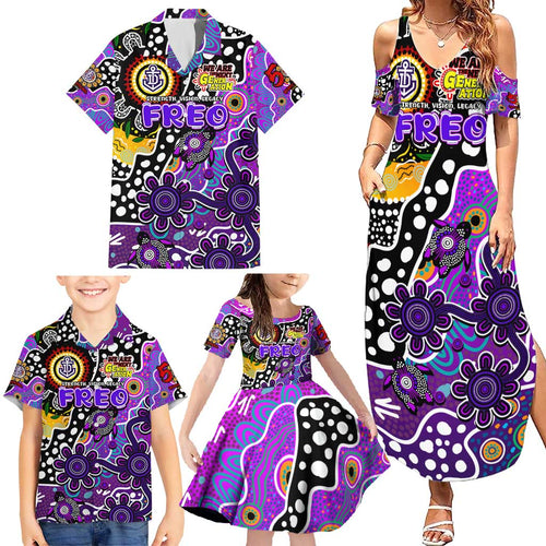 Personalised Freo AFL Celebrating 50 Years of Naidoc Family Matching Summer Maxi Dress and Hawaiian Shirt NAIDOC Week 2025 Aboriginal