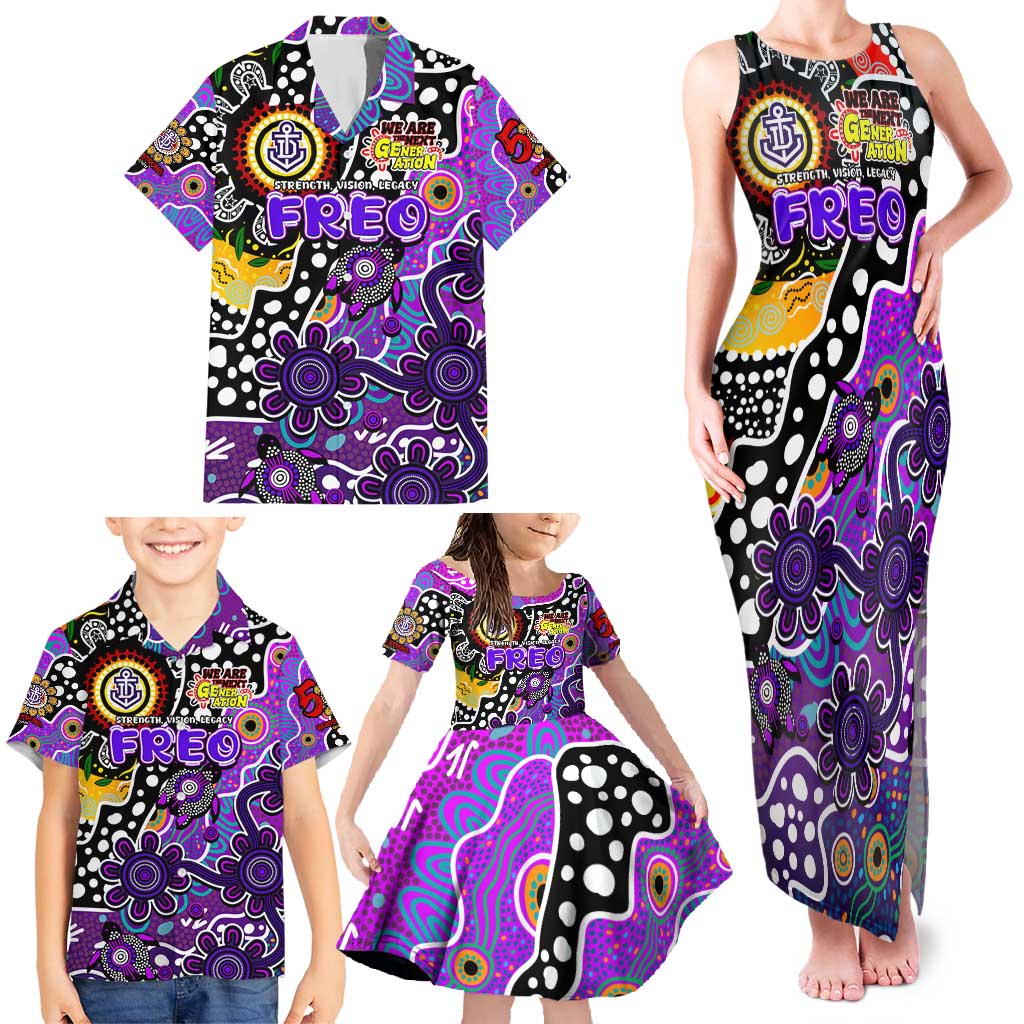 Personalised Freo AFL Celebrating 50 Years of Naidoc Family Matching Tank Maxi Dress and Hawaiian Shirt NAIDOC Week 2025 Aboriginal