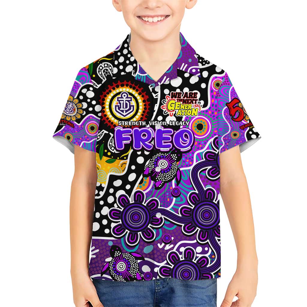 Personalised Freo AFL Celebrating 50 Years of Naidoc Kid Hawaiian Shirt NAIDOC Week 2025 Aboriginal