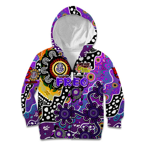 Personalised Freo AFL Celebrating 50 Years of Naidoc Kid Hoodie NAIDOC Week 2025 Aboriginal