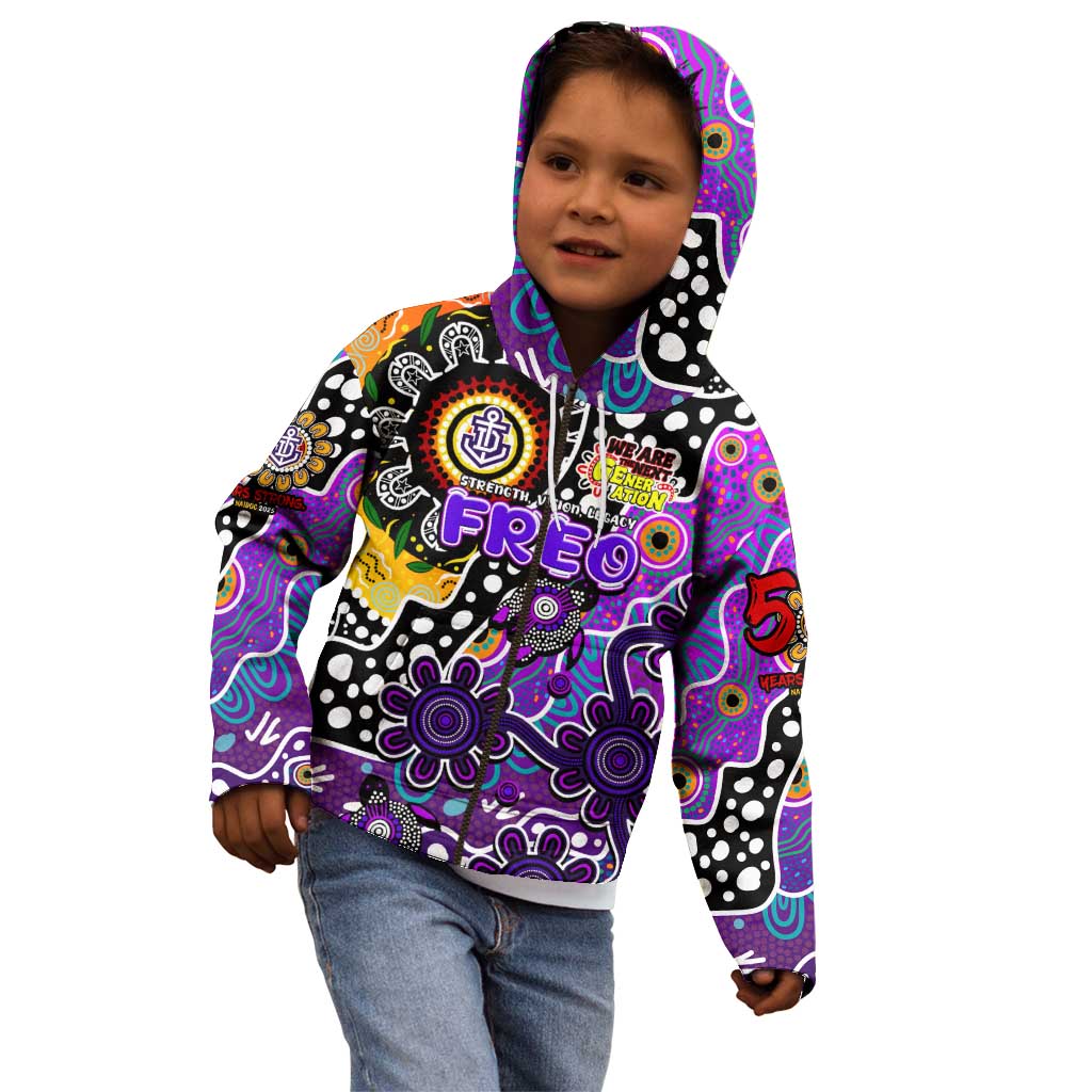 Personalised Freo AFL Celebrating 50 Years of Naidoc Kid Hoodie NAIDOC Week 2025 Aboriginal
