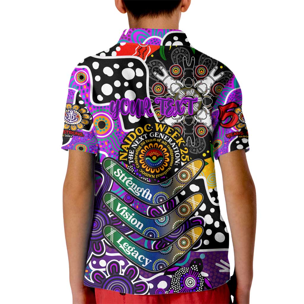Personalised Freo AFL Celebrating 50 Years of Naidoc Kid Polo Shirt NAIDOC Week 2025 Aboriginal