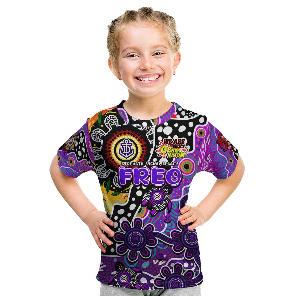 Personalised Freo AFL Celebrating 50 Years of Naidoc Kid T Shirt NAIDOC Week 2025 Aboriginal