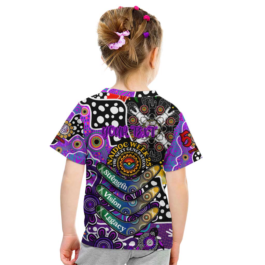Personalised Freo AFL Celebrating 50 Years of Naidoc Kid T Shirt NAIDOC Week 2025 Aboriginal