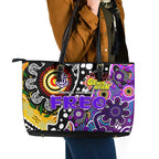 Freo AFL Celebrating 50 Years of Naidoc Leather Tote Bag NAIDOC Week 2025 Aboriginal