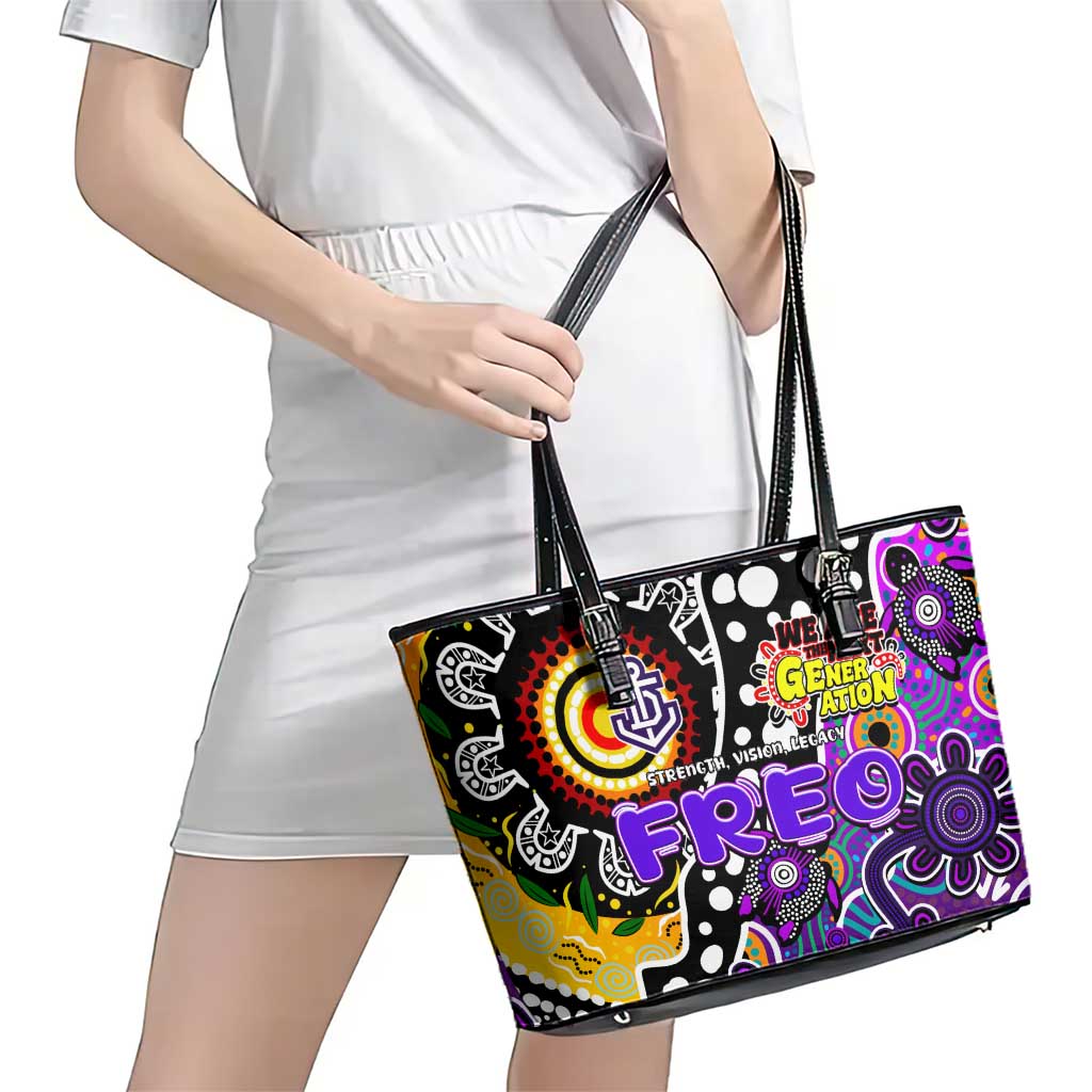 Freo AFL Celebrating 50 Years of Naidoc Leather Tote Bag NAIDOC Week 2025 Aboriginal