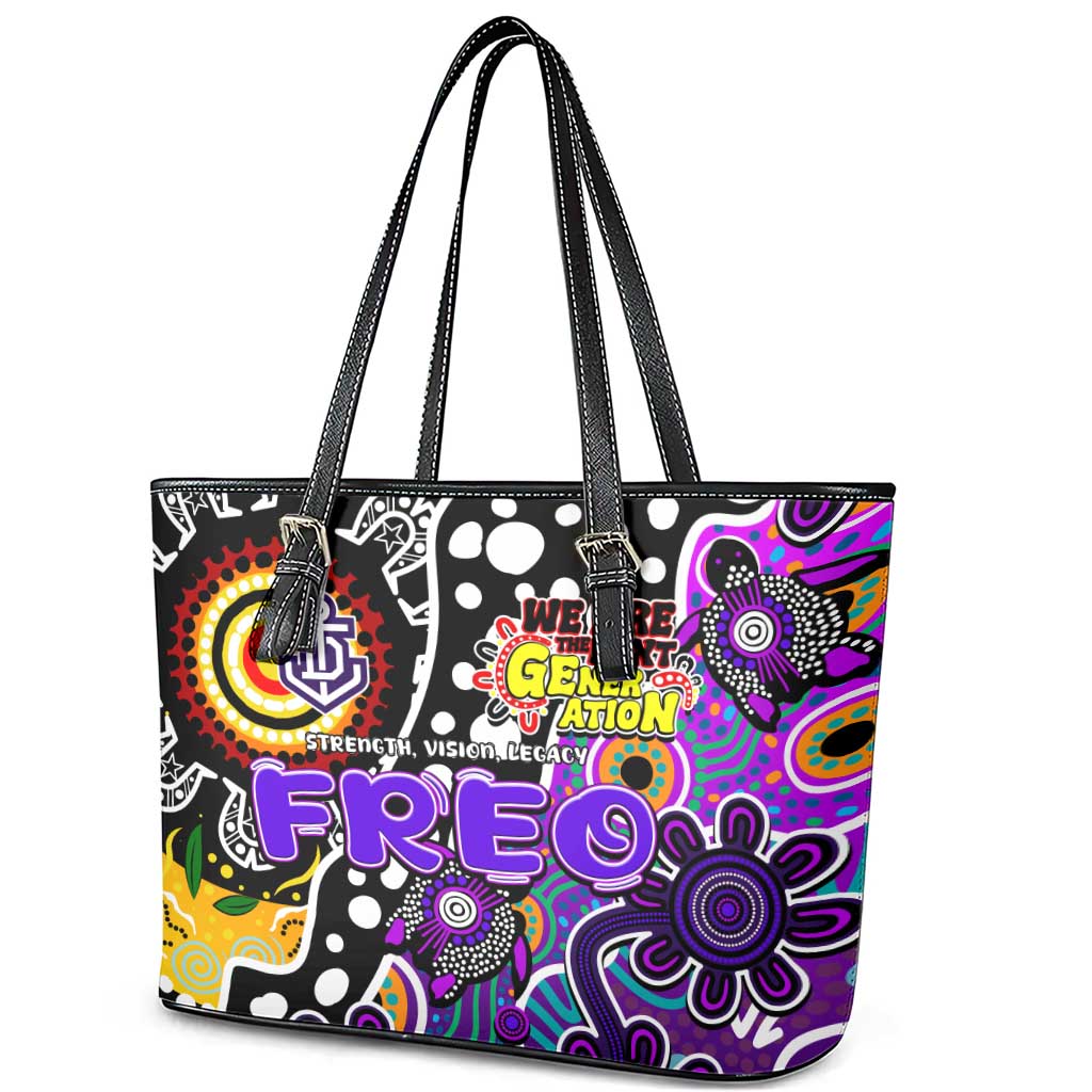 Freo AFL Celebrating 50 Years of Naidoc Leather Tote Bag NAIDOC Week 2025 Aboriginal