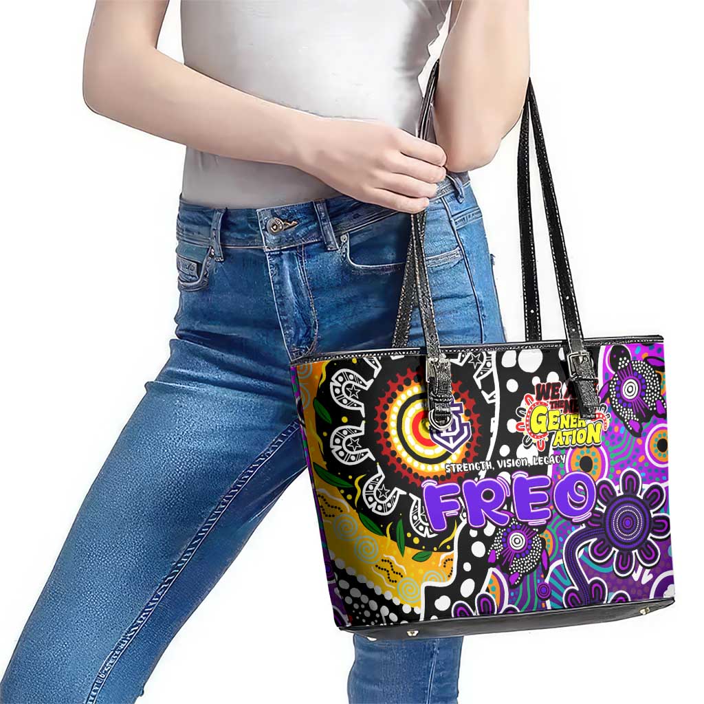Freo AFL Celebrating 50 Years of Naidoc Leather Tote Bag NAIDOC Week 2025 Aboriginal