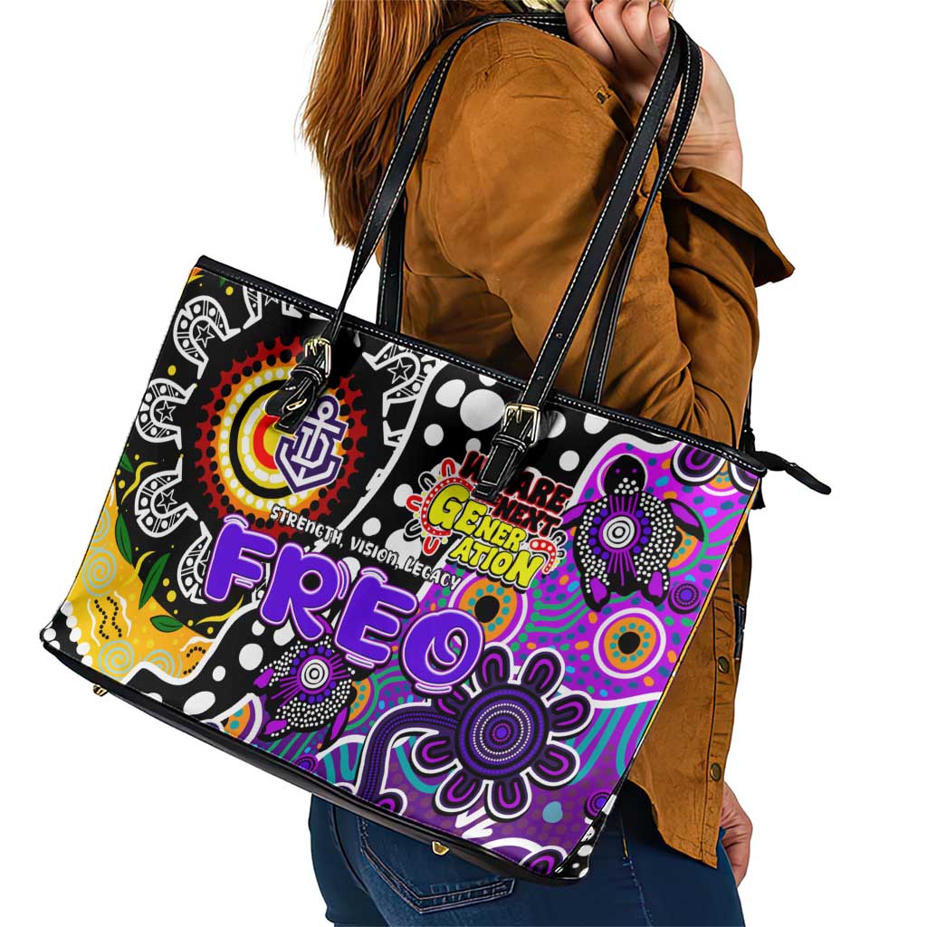 Freo AFL Celebrating 50 Years of Naidoc Leather Tote Bag NAIDOC Week 2025 Aboriginal