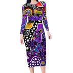 Personalised Freo AFL Celebrating 50 Years of Naidoc Long Sleeve Bodycon Dress NAIDOC Week 2025 Aboriginal