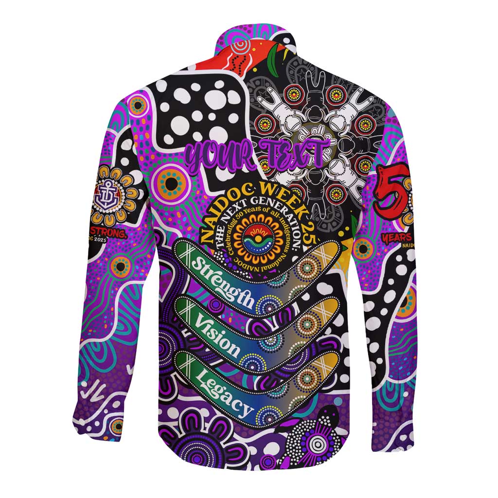 Personalised Freo AFL Celebrating 50 Years of Naidoc Long Sleeve Button Shirt NAIDOC Week 2025 Aboriginal