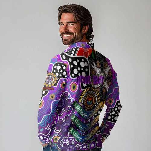 Personalised Freo AFL Celebrating 50 Years of Naidoc Long Sleeve Polo Shirt NAIDOC Week 2025 Aboriginal