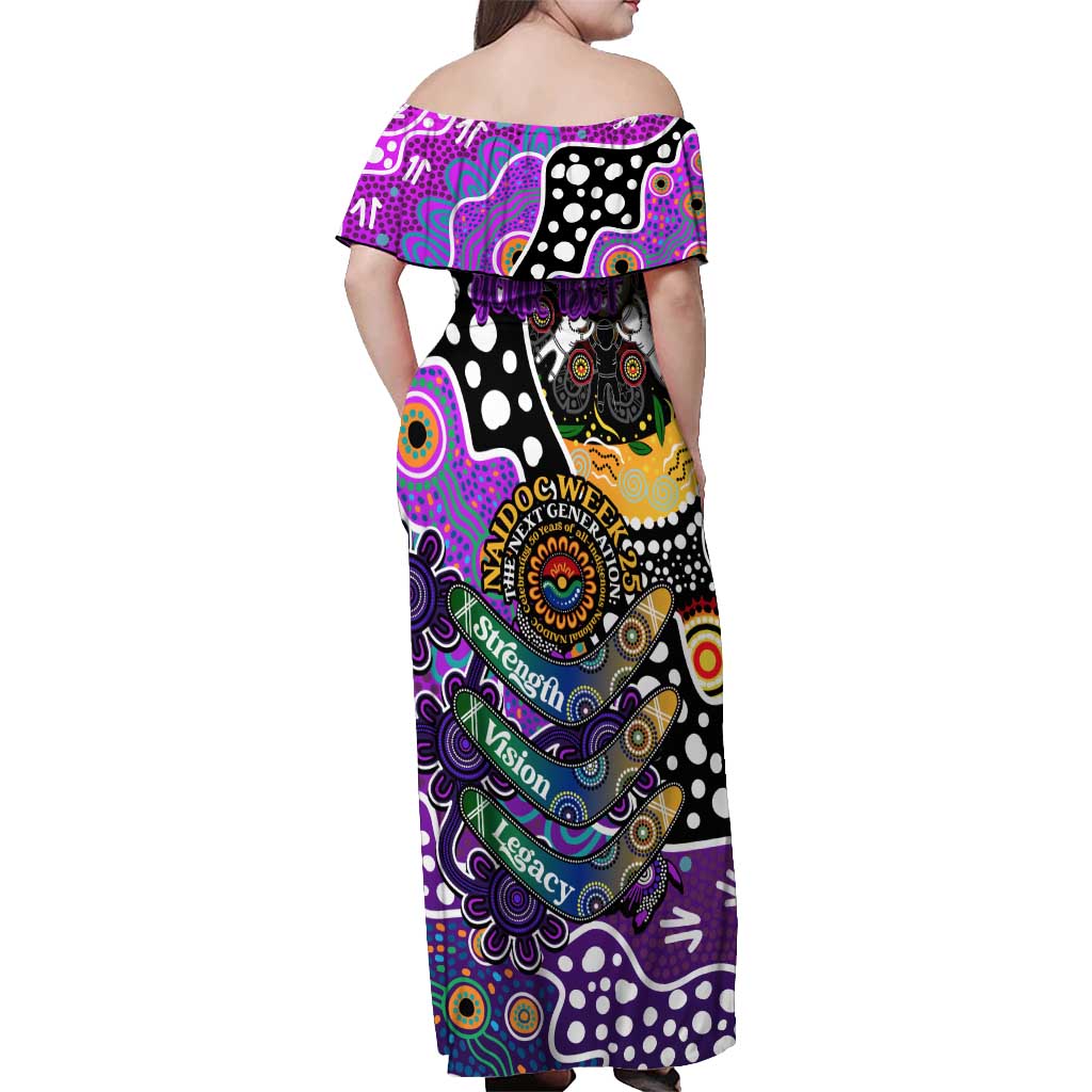 Personalised Freo AFL Celebrating 50 Years of Naidoc Off Shoulder Maxi Dress NAIDOC Week 2025 Aboriginal