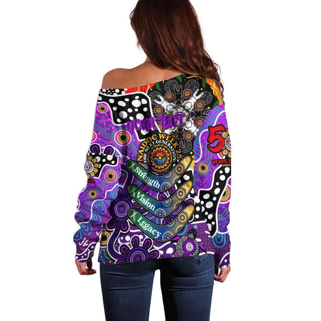 Personalised Freo AFL Celebrating 50 Years of Naidoc Off Shoulder Sweater NAIDOC Week 2025 Aboriginal