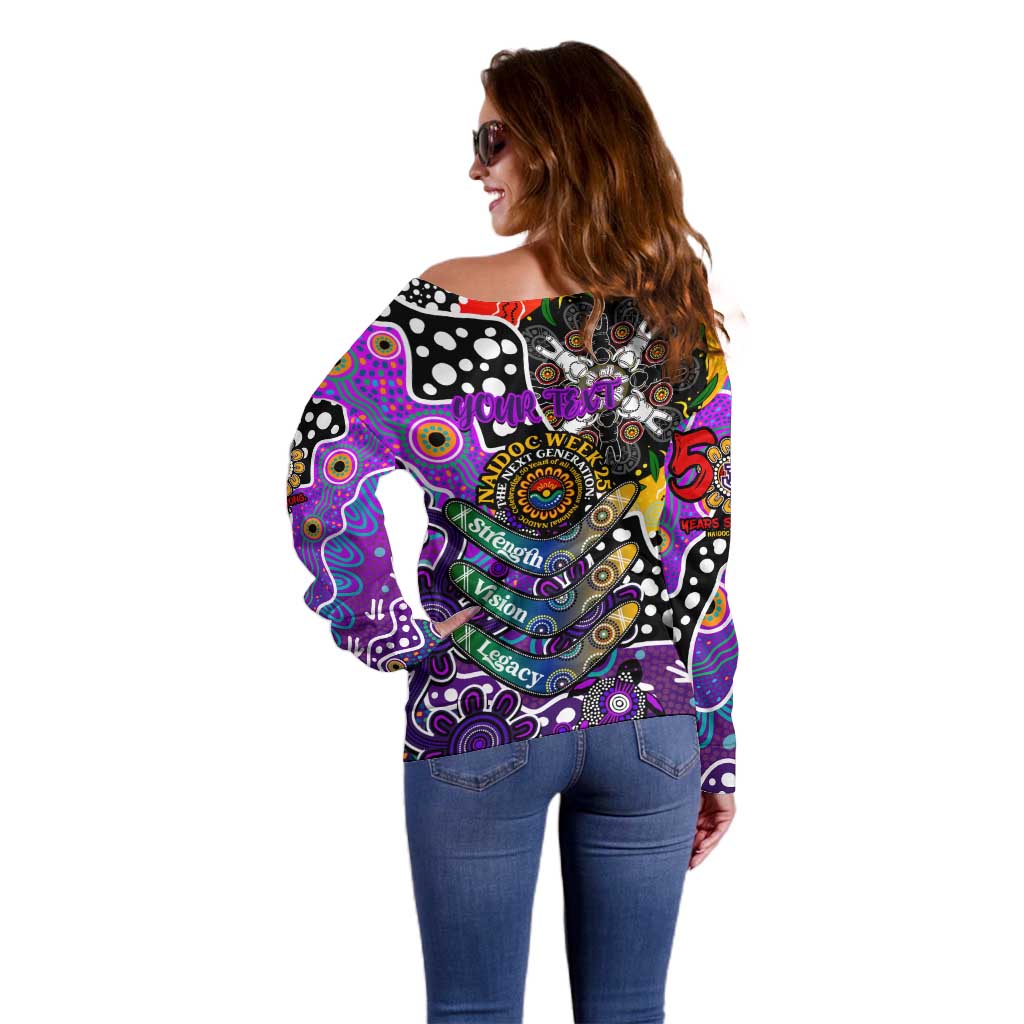 Personalised Freo AFL Celebrating 50 Years of Naidoc Off Shoulder Sweater NAIDOC Week 2025 Aboriginal