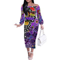 Personalised Freo AFL Celebrating 50 Years of Naidoc Off The Shoulder Long Sleeve Dress NAIDOC Week 2025 Aboriginal