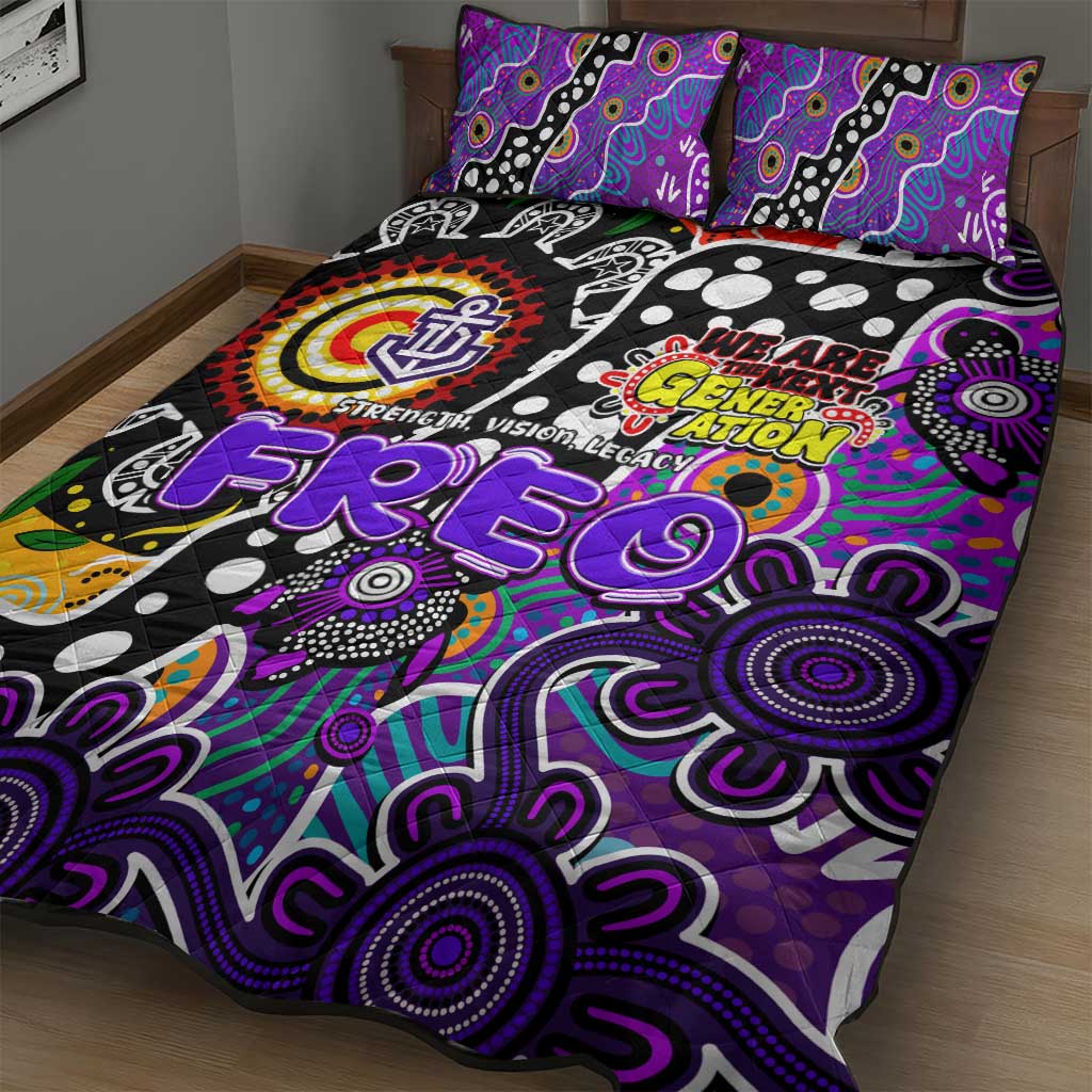 Freo AFL Celebrating 50 Years of Naidoc Quilt Bed Set NAIDOC Week 2025 Aboriginal