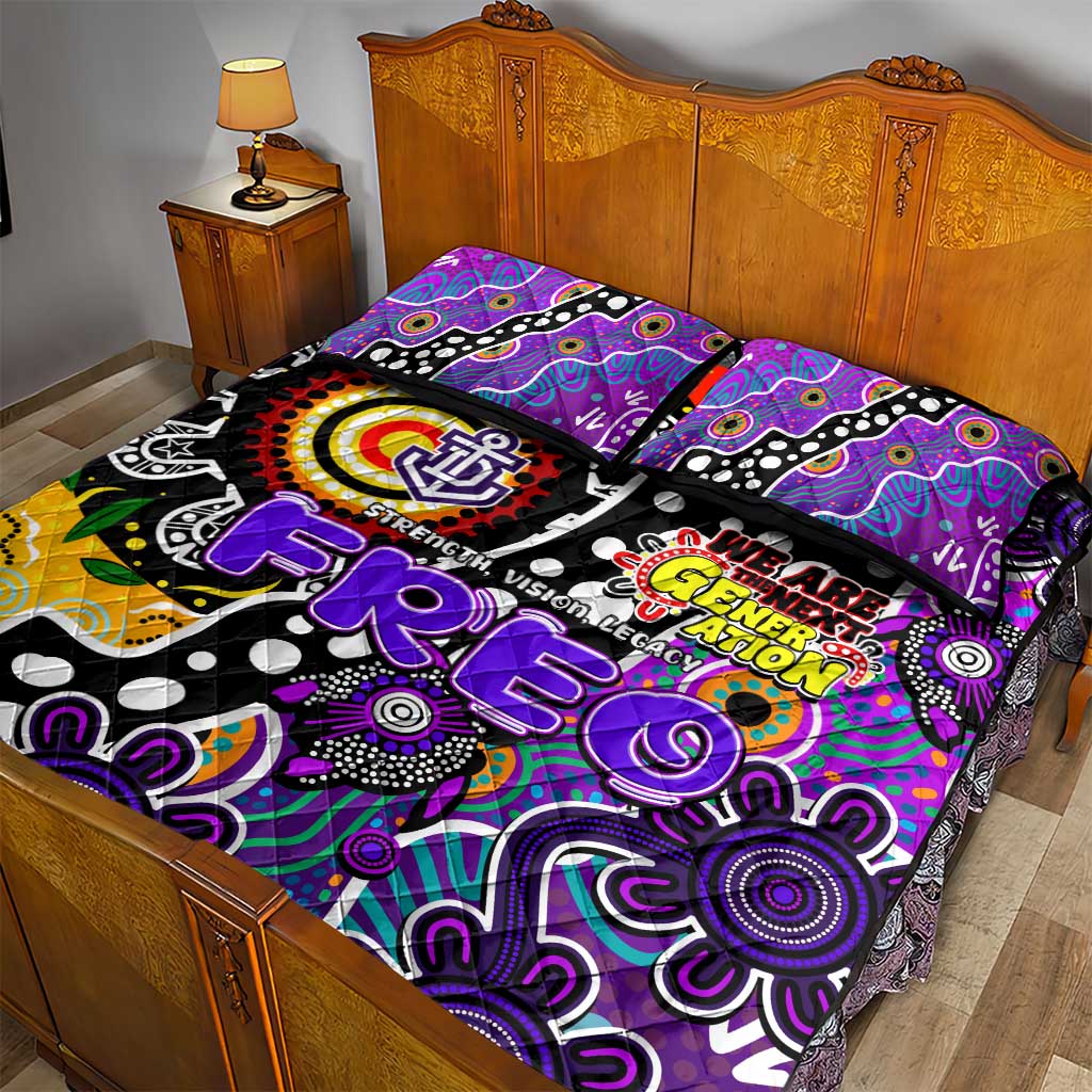 Freo AFL Celebrating 50 Years of Naidoc Quilt Bed Set NAIDOC Week 2025 Aboriginal