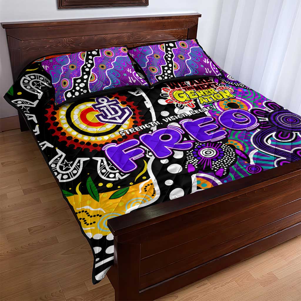 Freo AFL Celebrating 50 Years of Naidoc Quilt Bed Set NAIDOC Week 2025 Aboriginal