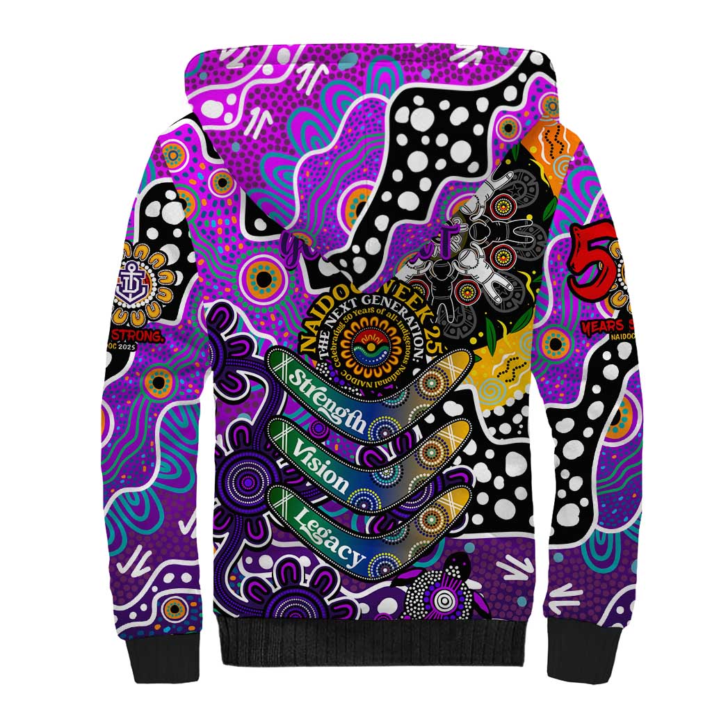 Personalised Freo AFL Celebrating 50 Years of Naidoc Sherpa Hoodie NAIDOC Week 2025 Aboriginal