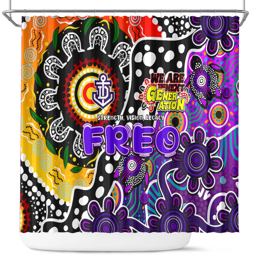 Freo AFL Celebrating 50 Years of Naidoc Shower Curtain NAIDOC Week 2025 Aboriginal