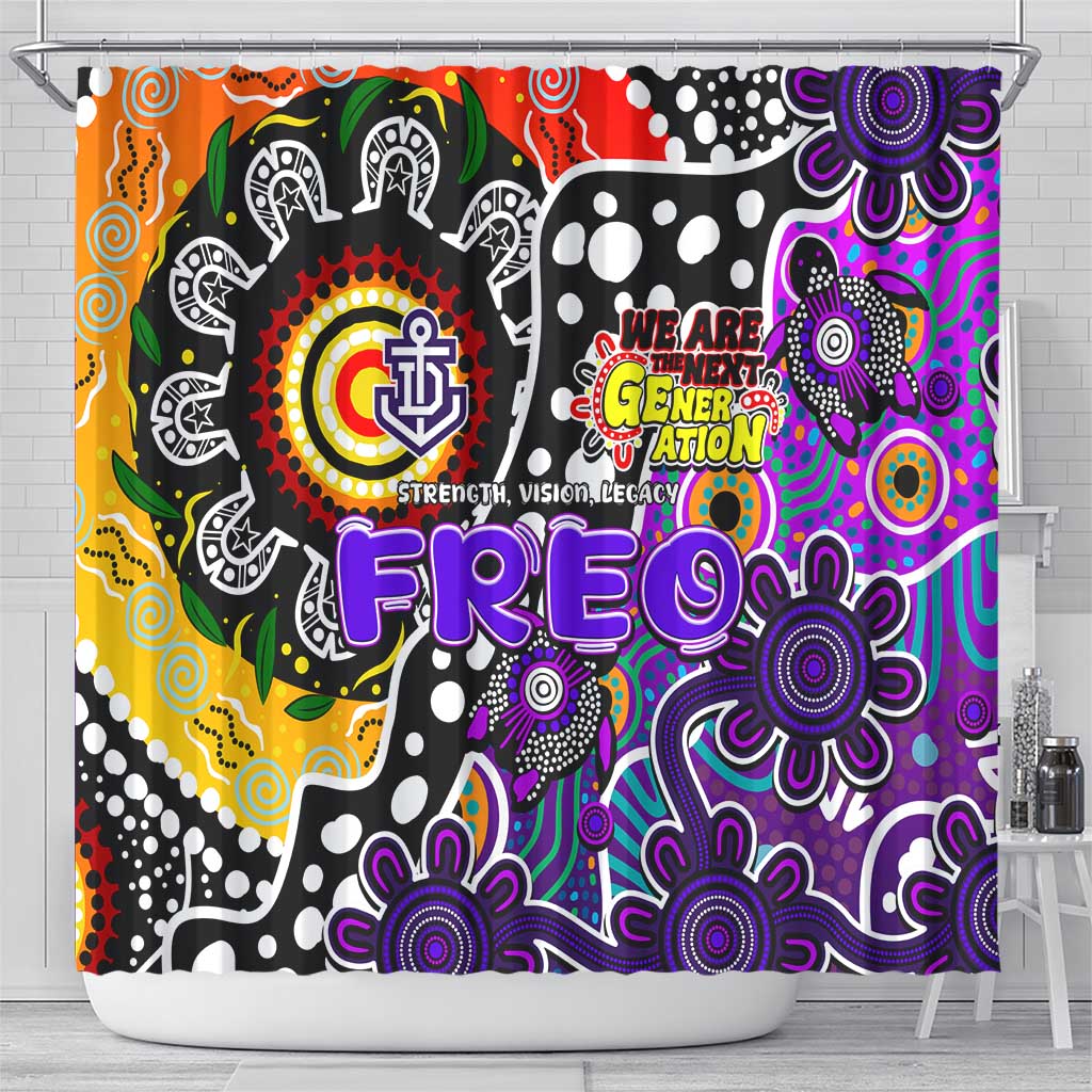 Freo AFL Celebrating 50 Years of Naidoc Shower Curtain NAIDOC Week 2025 Aboriginal