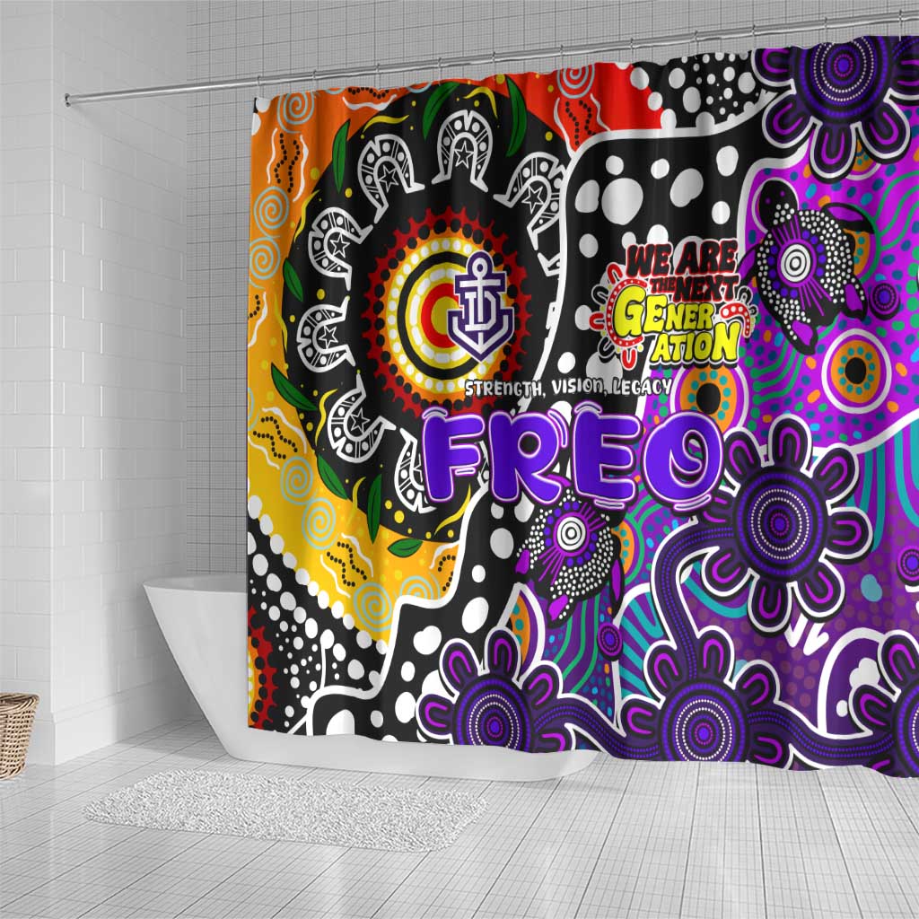 Freo AFL Celebrating 50 Years of Naidoc Shower Curtain NAIDOC Week 2025 Aboriginal