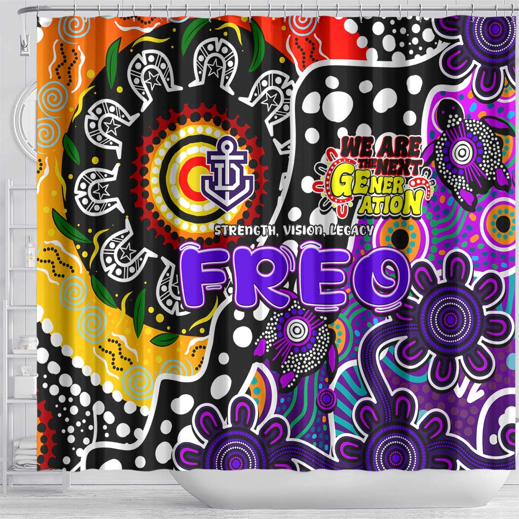 Freo AFL Celebrating 50 Years of Naidoc Shower Curtain NAIDOC Week 2025 Aboriginal