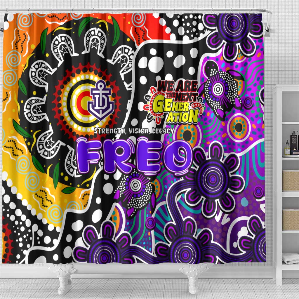 Freo AFL Celebrating 50 Years of Naidoc Shower Curtain NAIDOC Week 2025 Aboriginal