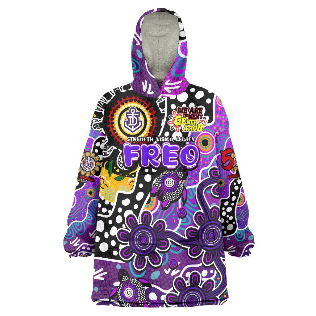 Personalised Freo AFL Celebrating 50 Years of Naidoc Wearable Blanket Hoodie NAIDOC Week 2025 Aboriginal