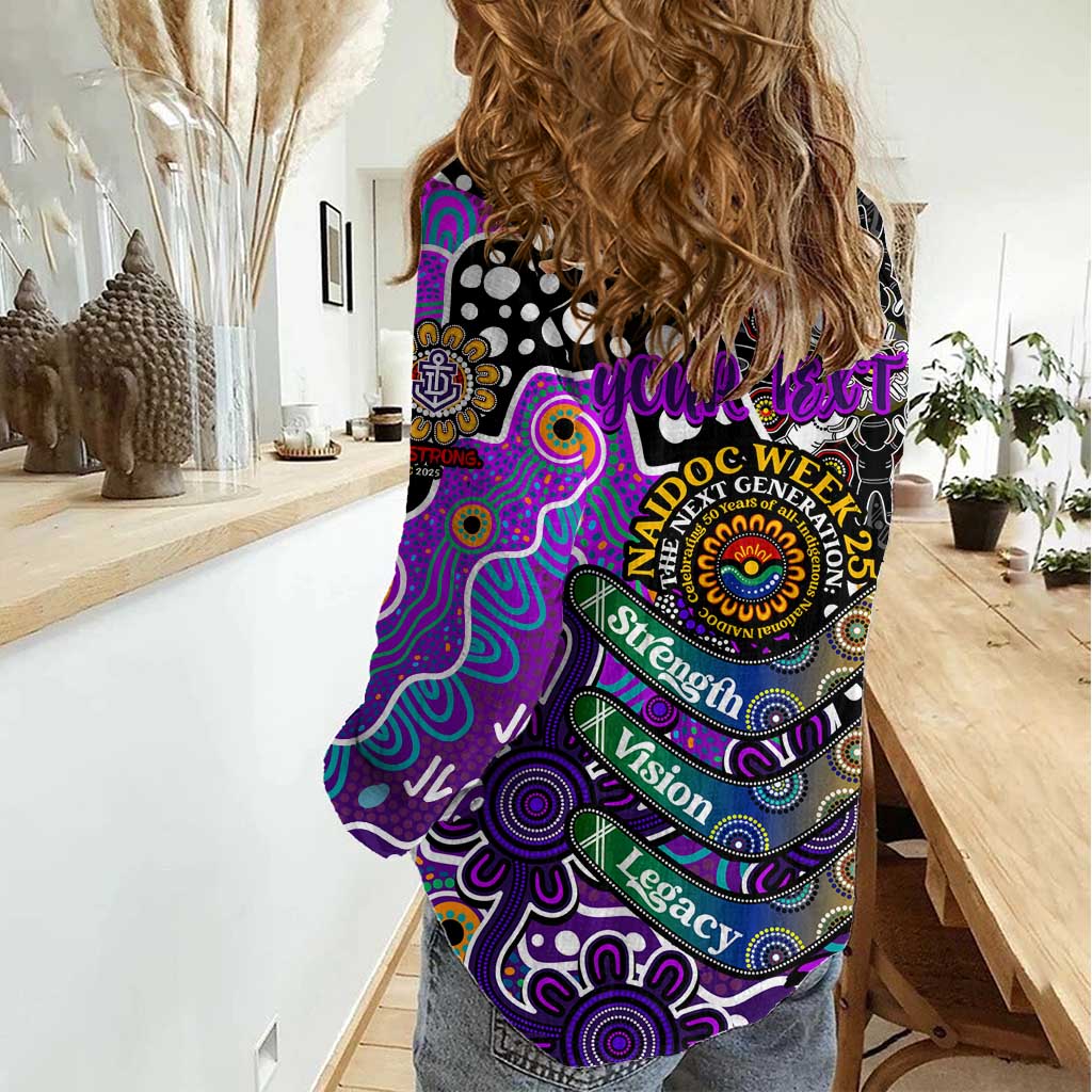 Personalised Freo AFL Celebrating 50 Years of Naidoc Women Casual Shirt NAIDOC Week 2025 Aboriginal