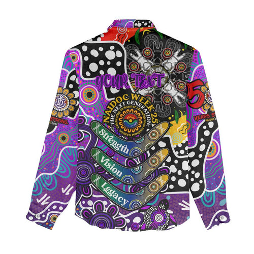 Personalised Freo AFL Celebrating 50 Years of Naidoc Women Casual Shirt NAIDOC Week 2025 Aboriginal