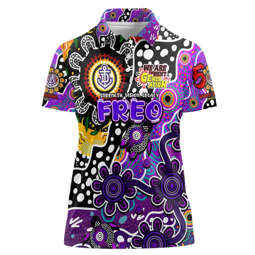 Personalised Freo AFL Celebrating 50 Years of Naidoc Women Polo Shirt NAIDOC Week 2025 Aboriginal