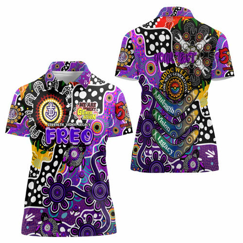 Personalised Freo AFL Celebrating 50 Years of Naidoc Women Polo Shirt NAIDOC Week 2025 Aboriginal