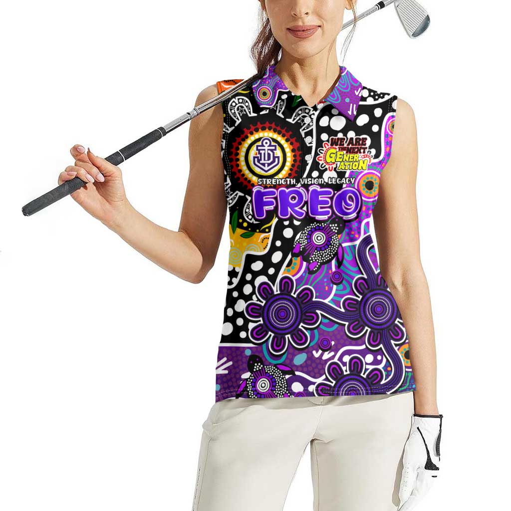 Personalised Freo AFL Celebrating 50 Years of Naidoc Women Sleeveless Polo Shirt NAIDOC Week 2025 Aboriginal