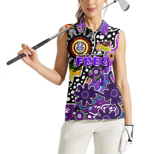 Personalised Freo AFL Celebrating 50 Years of Naidoc Women Sleeveless Polo Shirt NAIDOC Week 2025 Aboriginal