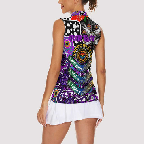 Personalised Freo AFL Celebrating 50 Years of Naidoc Women Sleeveless Polo Shirt NAIDOC Week 2025 Aboriginal