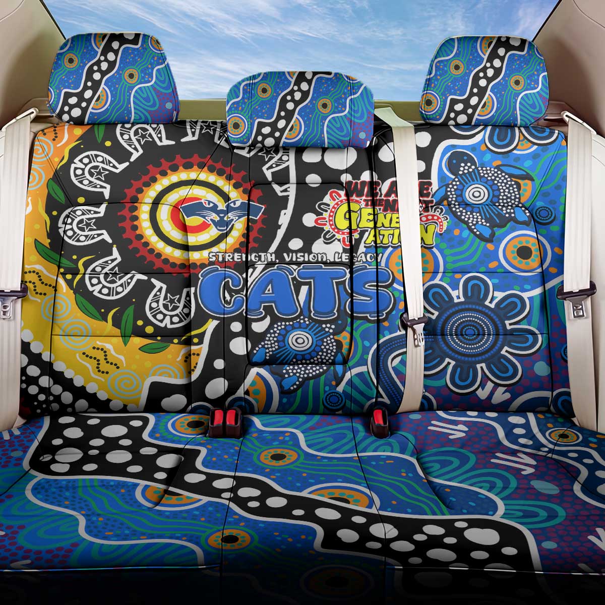 Cats AFL Celebrating 50 Years of Naidoc Back Car Seat Cover NAIDOC Week 2025 Aboriginal