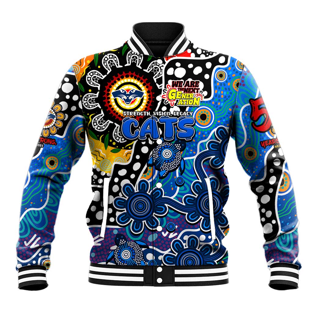 Personalised Cats AFL Celebrating 50 Years of Naidoc Baseball Jacket NAIDOC Week 2025 Aboriginal