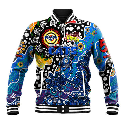 Personalised Cats AFL Celebrating 50 Years of Naidoc Baseball Jacket NAIDOC Week 2025 Aboriginal