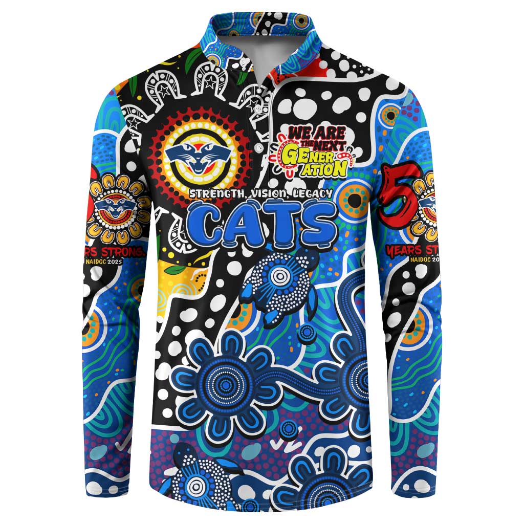 Personalised Cats AFL Celebrating 50 Years of Naidoc Button Sweatshirt NAIDOC Week 2025 Aboriginal