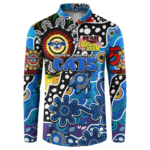 Personalised Cats AFL Celebrating 50 Years of Naidoc Button Sweatshirt NAIDOC Week 2025 Aboriginal