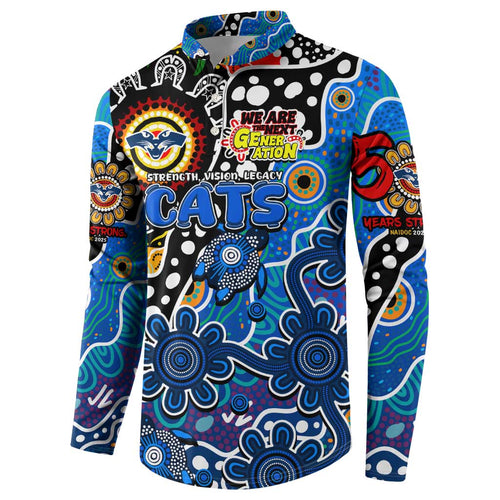Personalised Cats AFL Celebrating 50 Years of Naidoc Button Sweatshirt NAIDOC Week 2025 Aboriginal