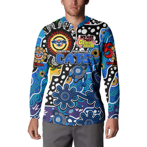 Personalised Cats AFL Celebrating 50 Years of Naidoc Button Sweatshirt NAIDOC Week 2025 Aboriginal