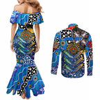 Personalised Cats AFL Celebrating 50 Years of Naidoc Couples Matching Mermaid Dress and Long Sleeve Button Shirt NAIDOC Week 2025 Aboriginal