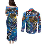 Personalised Cats AFL Celebrating 50 Years of Naidoc Couples Matching Puletasi and Long Sleeve Button Shirt NAIDOC Week 2025 Aboriginal